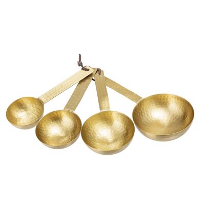 Roxy Spoon, Gold, Brass, Set of 4 - (D: 6,5-10 / L: 17,5-L20 cm,  Set of 4)
