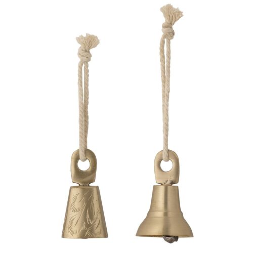 Kamillo Deco Bell, Brass - (D3xH5,5/D3,5xH5 cm, Set of 2)