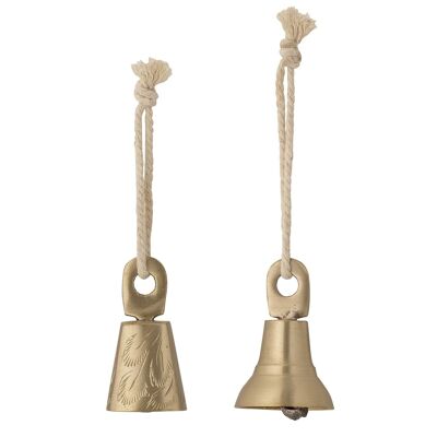 Campana Kamillo Deco, ottone - (D3xH5,5/D3,5xH5 cm, set di 2)