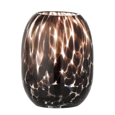 Crister Vase, Brown, Glass - (D13xH17 cm)