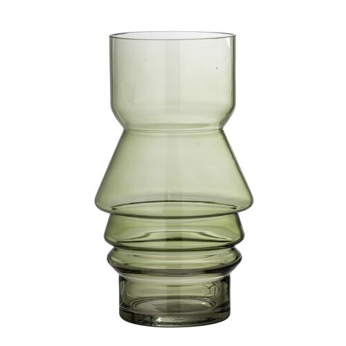 Zalla Vase, Green, Glass - (D15xH27 cm)