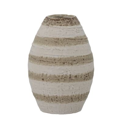 Charlen Vase, Nature, Stoneware - (D12xH17 cm)