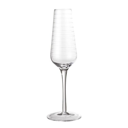 Alva Champagne Glass, Clear, Glass - (D7xH25 cm)