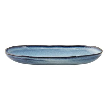 Assiette de service Sandrine, bleu, grès - (L23,5xl12,5 cm) 2