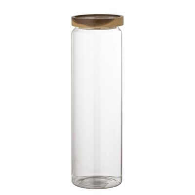 Tarro Anouk con tapa, transparente, vidrio - (D9xH30 cm)