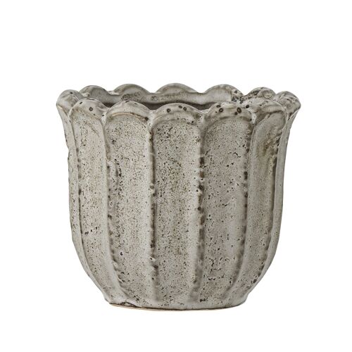 Chaca Flowerpot, Grey, Stoneware - (D10,5xH9 cm)