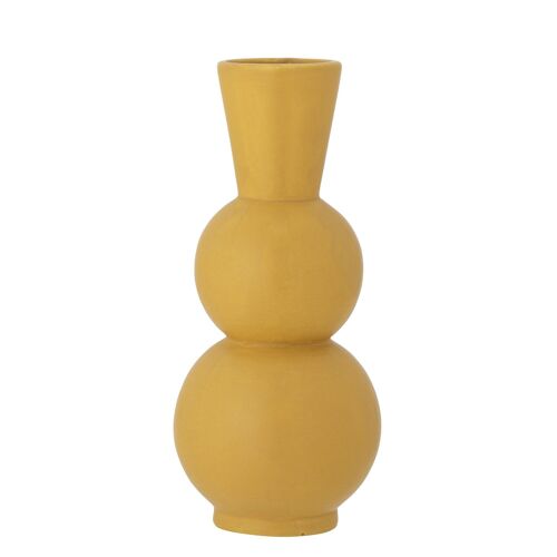 Taj Vase, Yellow, Stoneware - (D9,5xH22 cm)