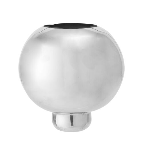 Santo Vase, Silver, Aluminum - (D15xH15 cm)