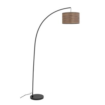 Lampadaire Diddan, Noir, Métal - (L85xH195xW35 cm) 1