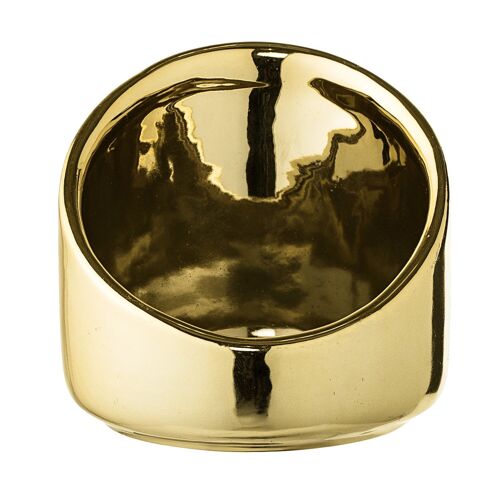 Babila Votive, Gold, Stoneware - (D8xH7,5 cm)