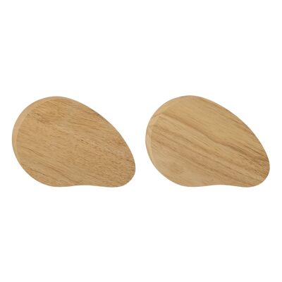 Tagliere Gong, Natura, Legno di Gomma - (L23,5xH1,5xL16,5 cm, Set di 2)