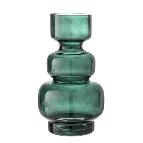 Johnson Vase, Green, Glass - (D14,5xH25 cm)