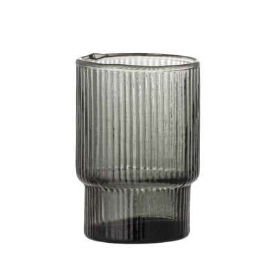 Tabita Trinkglas, Grau, Recyceltes Glas - (D6,5xH9,5 cm)