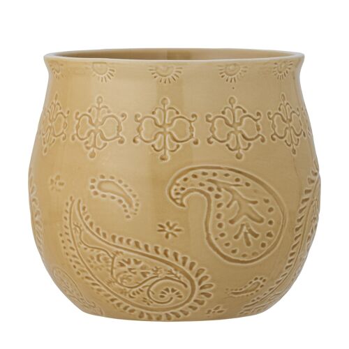 Rani Flowerpot, Yellow, Stoneware - (D20,5xH20,5 cm)