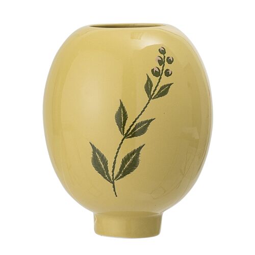 Kwean Vase, Yellow, Stoneware - (D12xH15 cm)