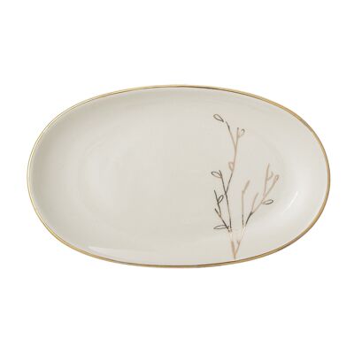 Rio Plate, White, Stoneware - (L21,5xW13 cm)