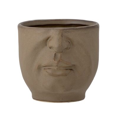 Hilig Flowerpot, Brown, Stoneware - (D10,5xH10 cm)