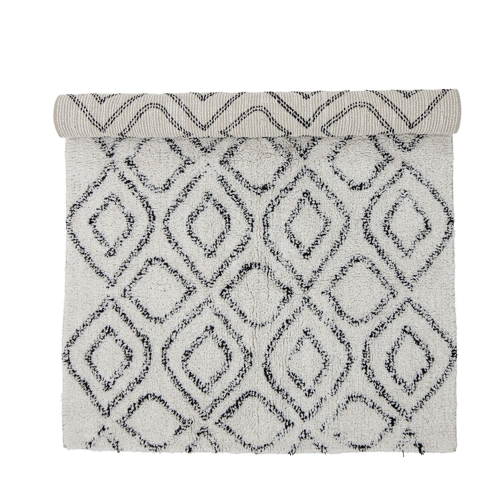 Katie Rug, White, Cotton - (L150xW90 cm)
