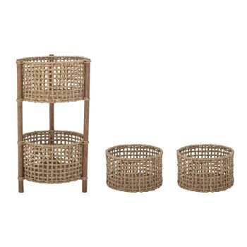 Caro Panier de Rangement, Marron, Bankuan Grass - (D38xH74 cm, Lot de 4) 1