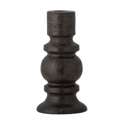 Hui Candlestick, Black, Stoneware - (D7xH14 cm)