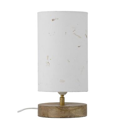Lampe de table Phu, Blanc, Mangue - (D15xH28 cm)
