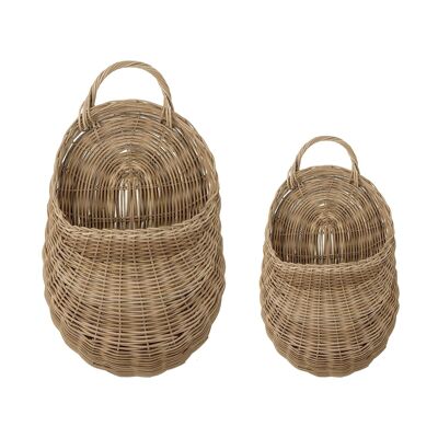 Panier Chloe, nature, saule - (L20xl11xH40/L31xl15xH55cm, lot de 2)