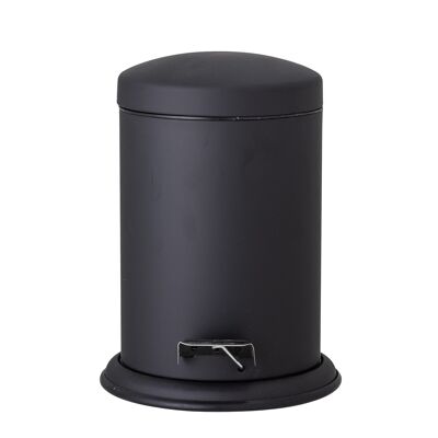Cubo de basura Loupi, negro, acero inoxidable - (D20xH27 cm)