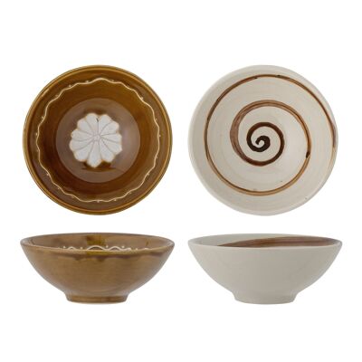 Heikki Bowl, Brown, Stoneware - (D12xH4,5 cm, Set of 2)