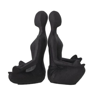 Sujetalibros Talya, Negro, Metal - (L12xH15,5xW7,5 cm, Juego de 2)