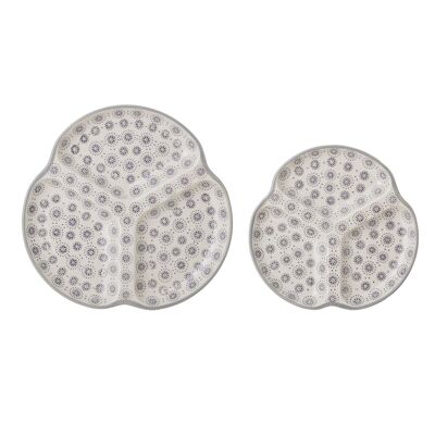 Elsa Plate, Grey, Stoneware - (D20/25xH2/3 cm, Set of 2)