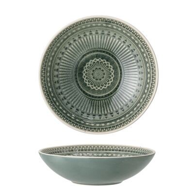 Rani Bowl, Green, Stoneware - (D18xH5 cm)