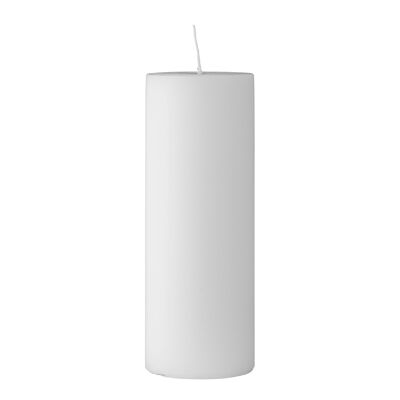 Anja Candle, White, Parafin - (D7xH20 cm)