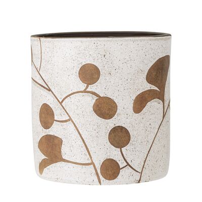 Janis Deco Flowerpot, White, Terracotta - (D20xH20 cm)