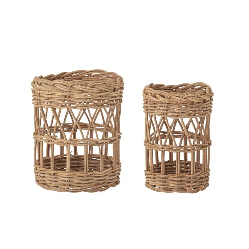 Jala Basket, Brown, Rattan - (D9/11,5XH12,5/13,5 cm, Set of 2)