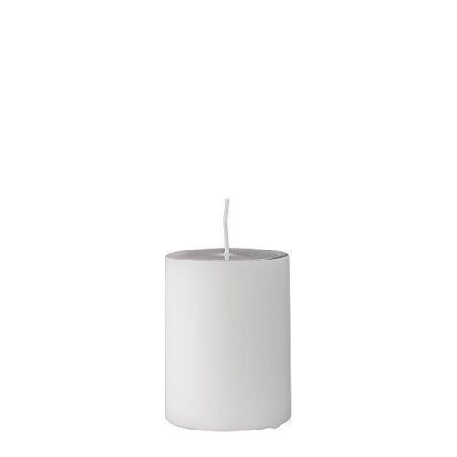 Anja Candle, White, Parafin - (D7xH10 cm)