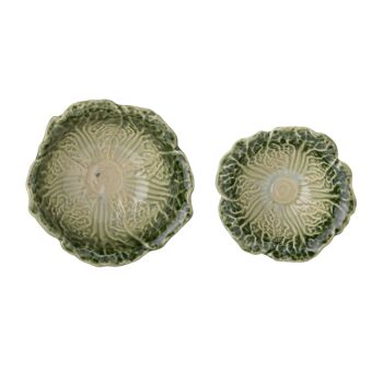 Bol Savanna, Vert, Grès - (D11xH4 / D14xH6 cm, Lot de 2) 3