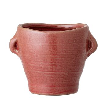 Pot de fleurs Kastor, rouge, grès - (D8xL11xH8 cm)