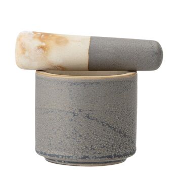Mortier et pilon Kendra, gris, grès - (M:D8,5xH7,5 / P:D3xL12 cm) 3