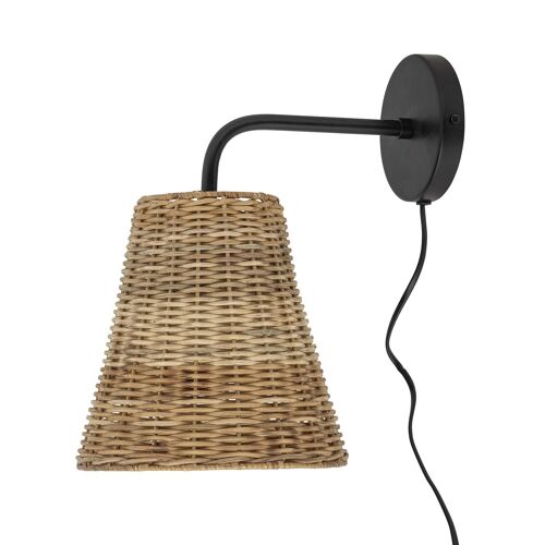 Thed Wall Lamp, Nature, Rattan - (L29xH34xW21,5 cm)