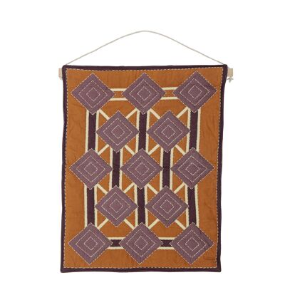 Décoration murale Honia, marron, coton - (H78xW62 cm)