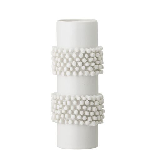 Barrit Vase, White, Stoneware - (D8,5xH20,5 cm)