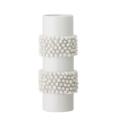 Barrit Vase, Weiß, Steingut - (D8,5xH20,5 cm)