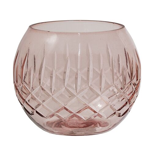 Netra Votive, Rose, Glass - (D8xH7 cm)