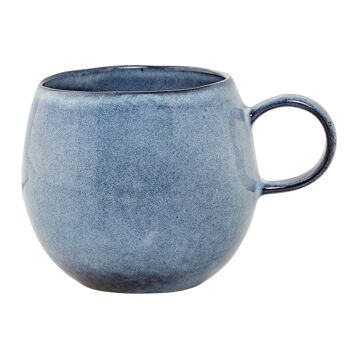 Mug Sandrine, Bleu, Grès - (D10,5xH9,5 cm)