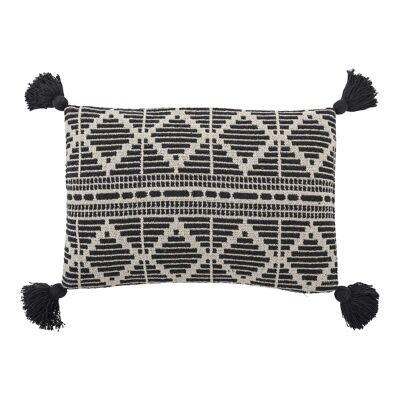 Coussin Gutte, Noir, Coton Recyclé - (L43xH46xL64 cm)