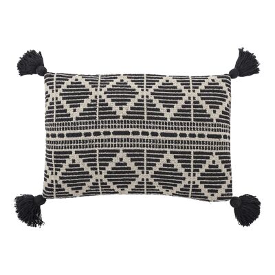 Gutte Cushion, Black, Recycled Cotton - (L43xH46xW64 cm)