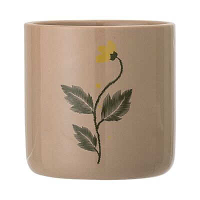 Nadrey Flowerpot, Brown, Stoneware - (D9,5xH9,5 cm)