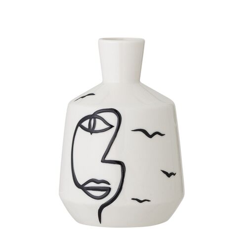 Norma Vase, White, Stoneware - (D10xH15,5 cm)