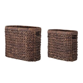 Panier Saria, marron, jacinthe d'eau - (L32xH26xl14/L37xH29xl17 cm, Lot de 2) 1