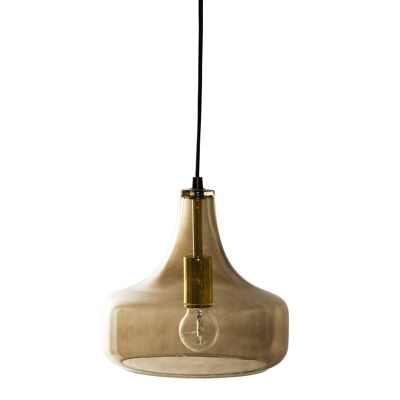 Yuser Lampada a Sospensione, Marrone, Vetro - (D25,5xH23 cm)